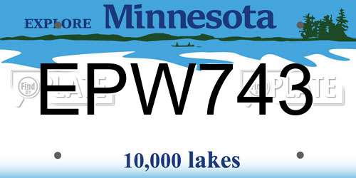 EPW743 Minnesota License Plate