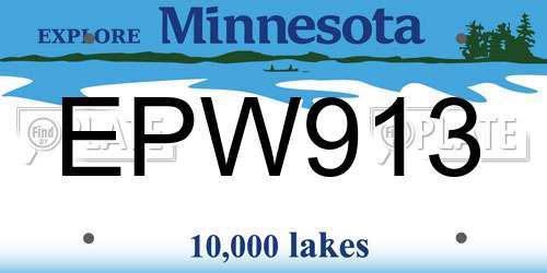 EPW913 Minnesota License Plate