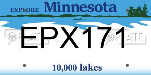 EPX171 Minnesota License Plate