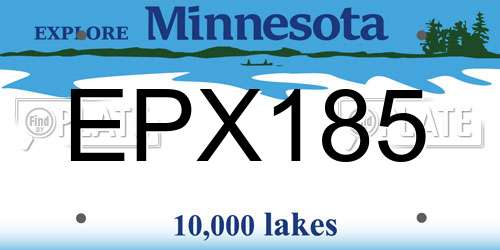 EPX185 Minnesota License Plate
