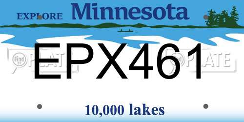 EPX461 Minnesota License Plate