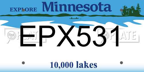 EPX531 Minnesota License Plate