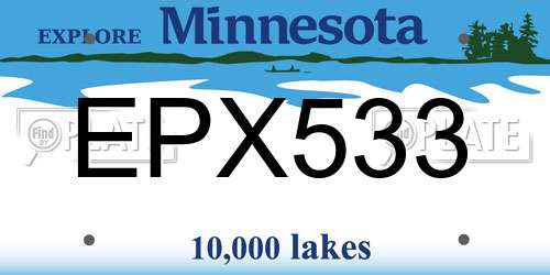 EPX533 Minnesota License Plate