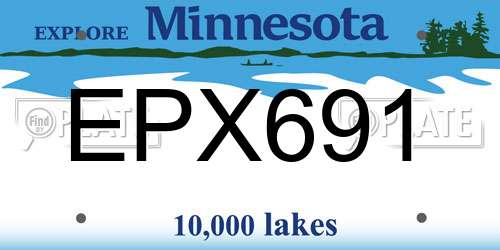 EPX691 Minnesota License Plate