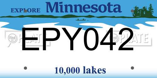 EPY042 Minnesota License Plate