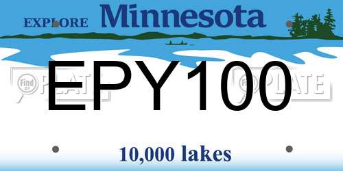 EPY100 Minnesota License Plate