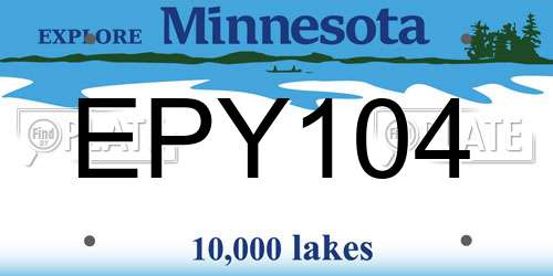 EPY104 Minnesota License Plate