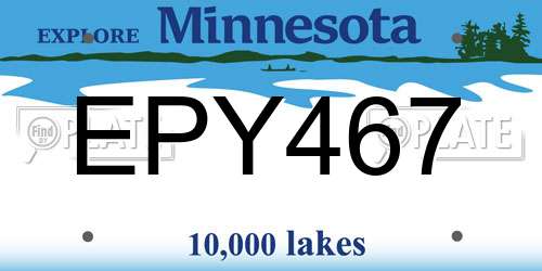 EPY467 Minnesota License Plate