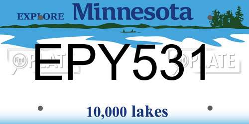 EPY531 Minnesota License Plate