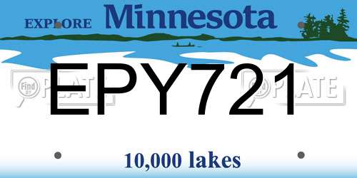 EPY721 Minnesota License Plate