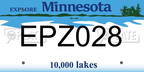 EPZ028 Minnesota License Plate