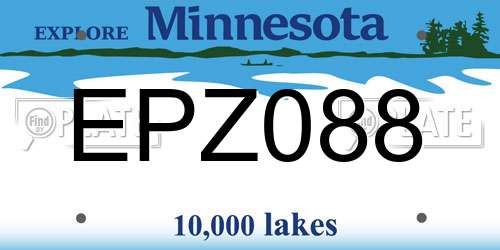EPZ088 Minnesota License Plate