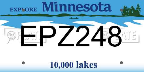 EPZ248 Minnesota License Plate
