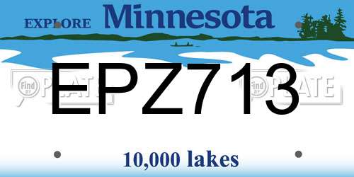 EPZ713 Minnesota License Plate
