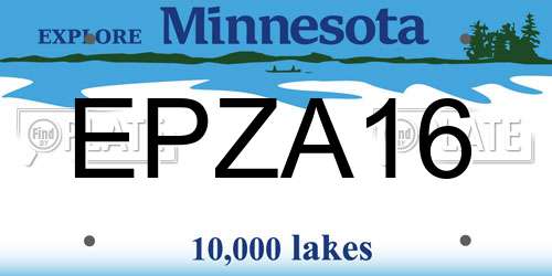 EPZA16 Minnesota License Plate