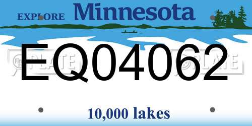 EQ04062 Minnesota License Plate