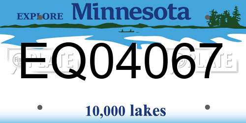 EQ04067 Minnesota License Plate