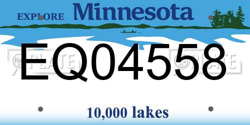EQ04558 Minnesota License Plate