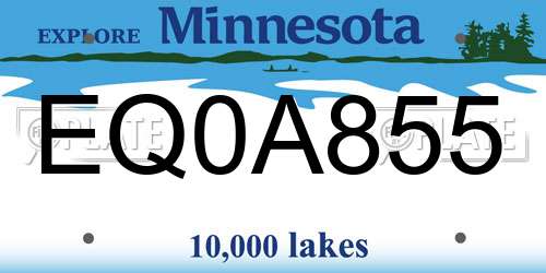 EQ0A855 Minnesota License Plate