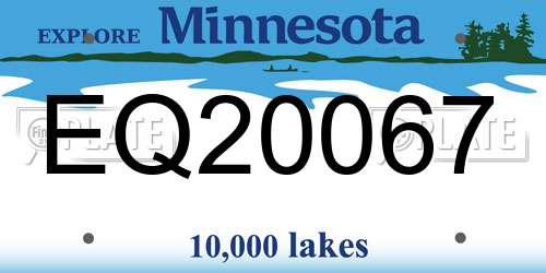 EQ20067 Minnesota License Plate