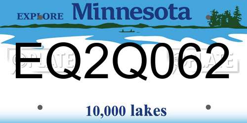 EQ2Q062 Minnesota License Plate