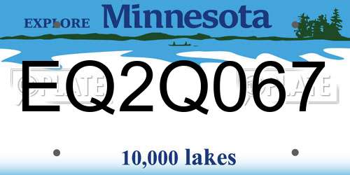 EQ2Q067 Minnesota License Plate