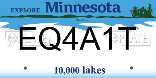 EQ4A1T Minnesota License Plate