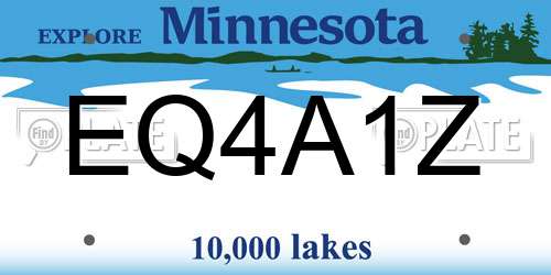 EQ4A1Z Minnesota License Plate