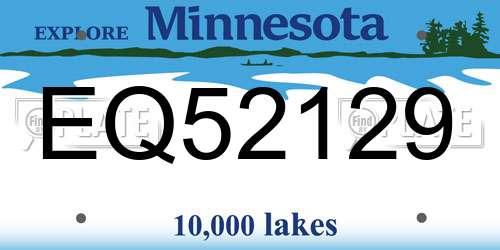 EQ52129 Minnesota License Plate