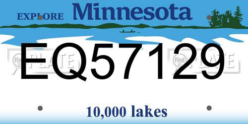 EQ57129 Minnesota License Plate