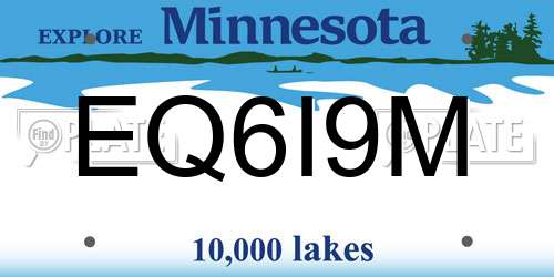EQ6I9M Minnesota License Plate