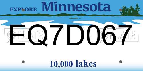 EQ7D067 Minnesota License Plate