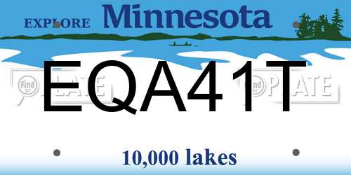 EQA41T Minnesota License Plate
