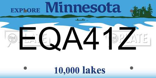 EQA41Z Minnesota License Plate