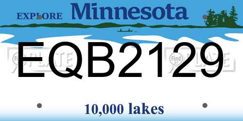EQB2129 Minnesota License Plate
