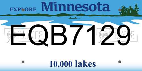 EQB7129 Minnesota License Plate