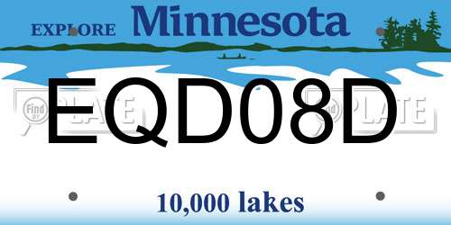EQD08D Minnesota License Plate