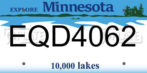 EQD4062 Minnesota License Plate