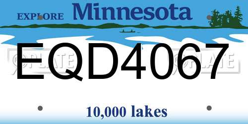 EQD4067 Minnesota License Plate