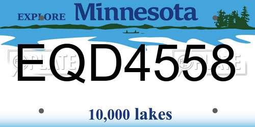 EQD4558 Minnesota License Plate