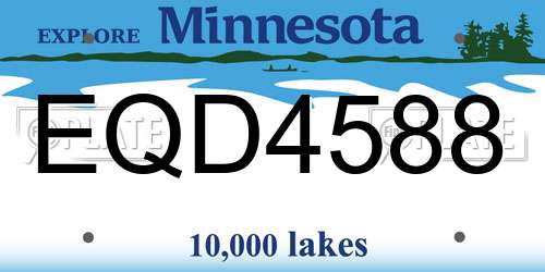 EQD4588 Minnesota License Plate