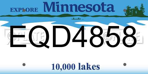 EQD4858 Minnesota License Plate