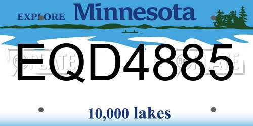 EQD4885 Minnesota License Plate
