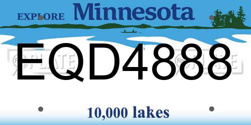 EQD4888 Minnesota License Plate
