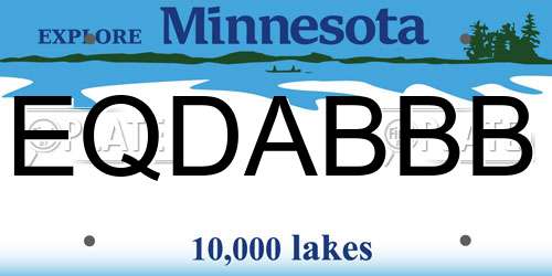 EQDABBB Minnesota License Plate