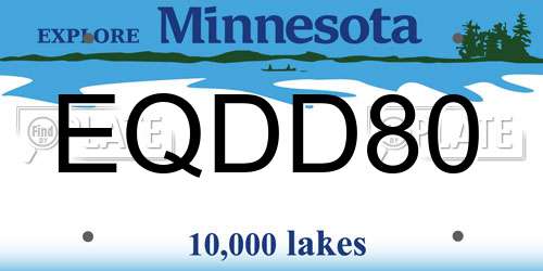 EQDD80 Minnesota License Plate