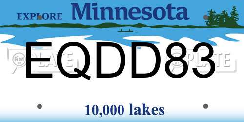 EQDD83 Minnesota License Plate