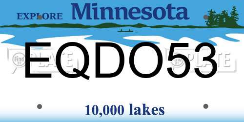 EQDO53 Minnesota License Plate