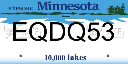 EQDQ53 Minnesota License Plate