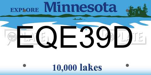 EQE39D Minnesota License Plate